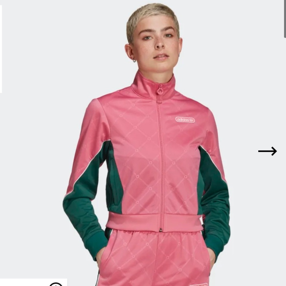 NWT Adidas Retro Luxury Track Suit w/ matching track top and track bottom Pink